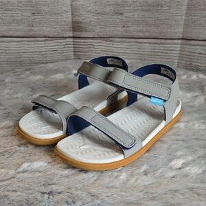 Native White/Grey Sandals, Kids Size 2